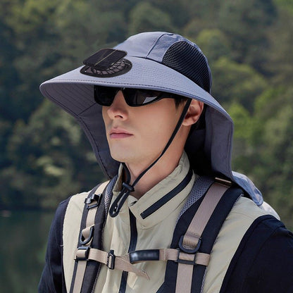 Solar Fan Hat, Summer Shawl, Neck Protection, Sun Protection Hat, Men's Outdoor Fishing and Hiking Hat, New Style Hat