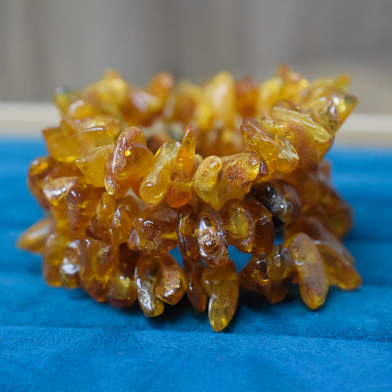 Natural Non-Optimized Baltic Amber Bracelet Bracelet Gold Po Raw Mine All-Match Accompaniment Accessories for Men and Women