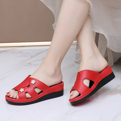 Newly Launched Women's High-Heeled Trendy Slippers, Non-Slip, Wear-Resistant, Casual, Versatile, Comfortable, Soft High-Heeled Slippers for Women
