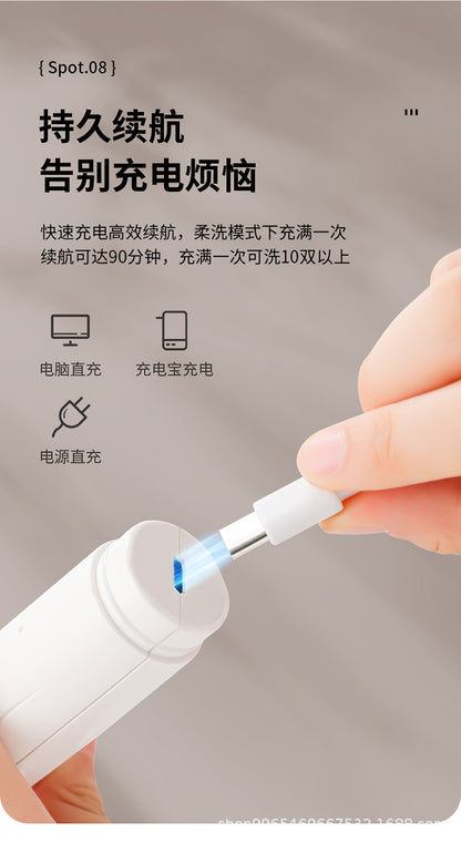 New Fully Automatic Electric Shoe Polisher Multifunctional Rechargeable Household Handheld Shoe Brush Black White