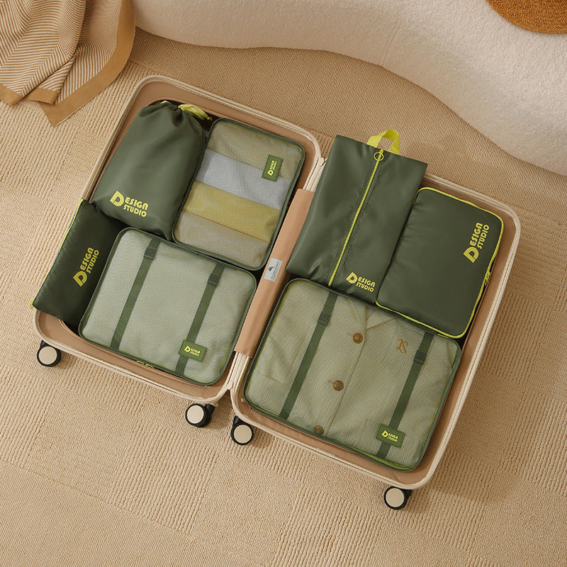 Dopamine Organizer Travel Bag suit Luggage Compressible Clothes Storage Pack Portable Storage Seven-Piece Set