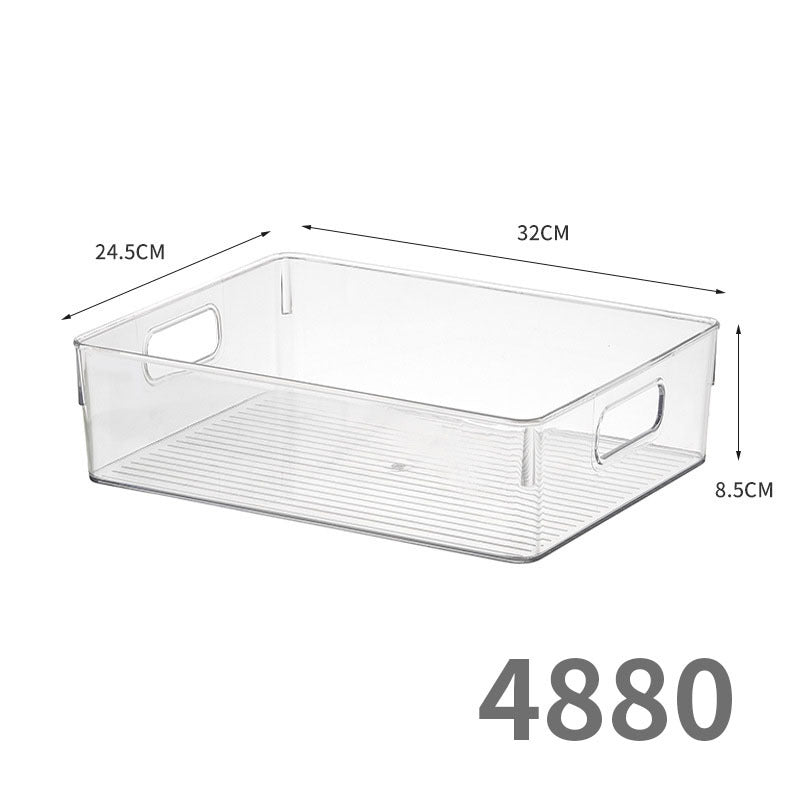 Desktop Storage Box Drawer Built-in Partition Transparent Acrylic Narrow Long Rectangular Cosmetic Workstation Kitchen