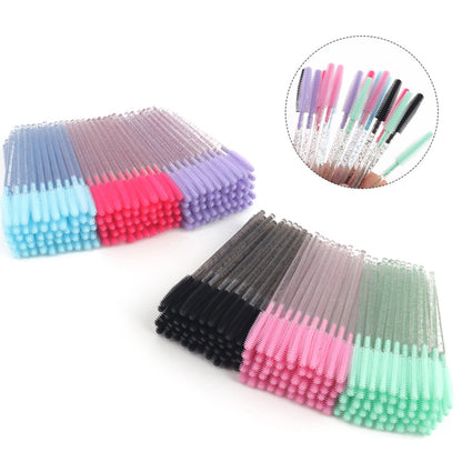 Wholesale foreign trade crystal rod silicone eyelash brush eyebrow brush color eyelash comb disposable eyelash combing tool