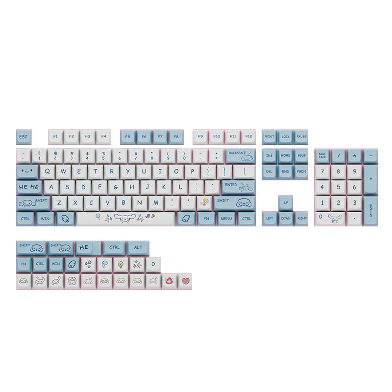 XDA Height Pacha Dog Theme Pattern Yellow Green Keycap Thermal Sublimation Mechanical Keyboard Cap Small Full Set PBT Keycap
