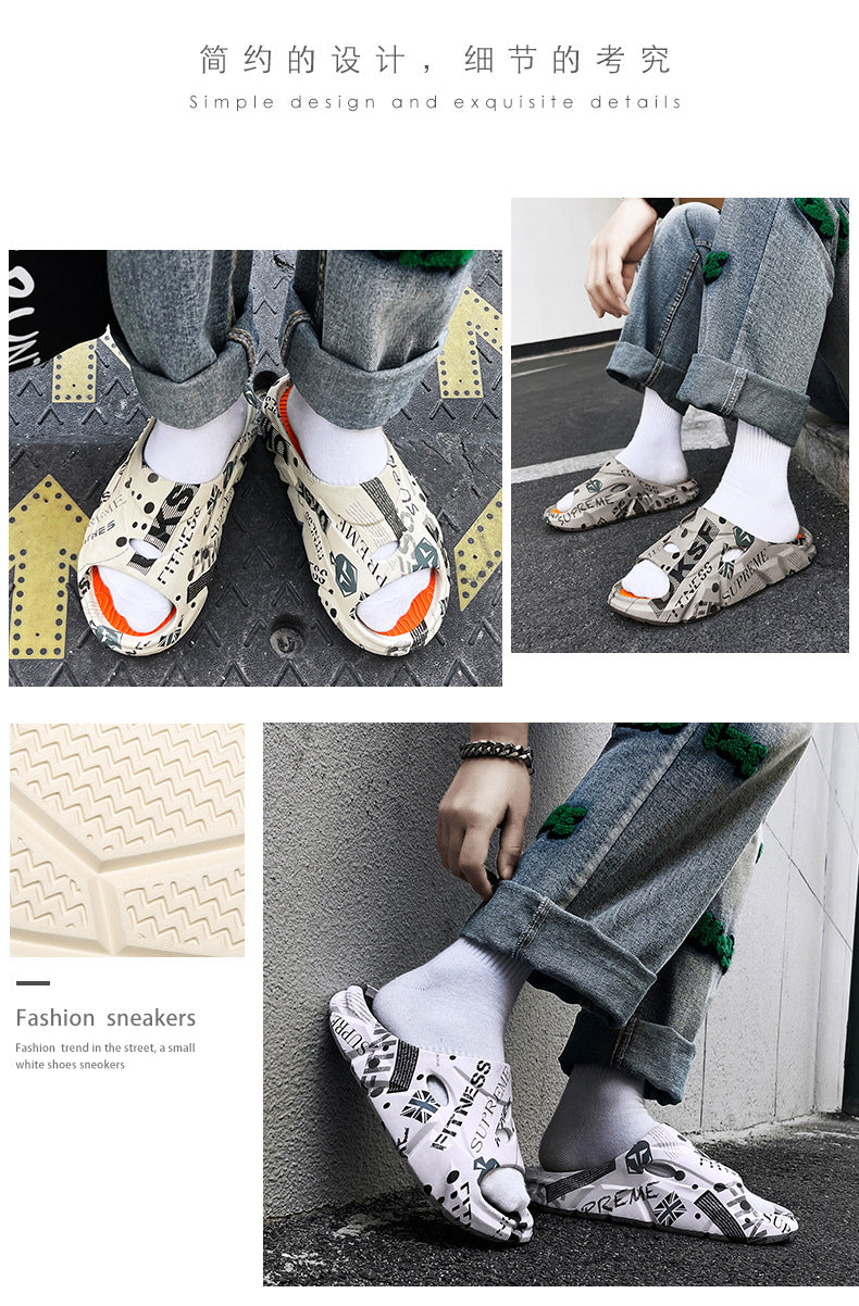 Coconut Slippers for Men to Wear Outside in Summer, Non-Slip Thick Soles for Stepping on Shit, Home Bathing, Men's Outdoor Sports Beach Sandals
