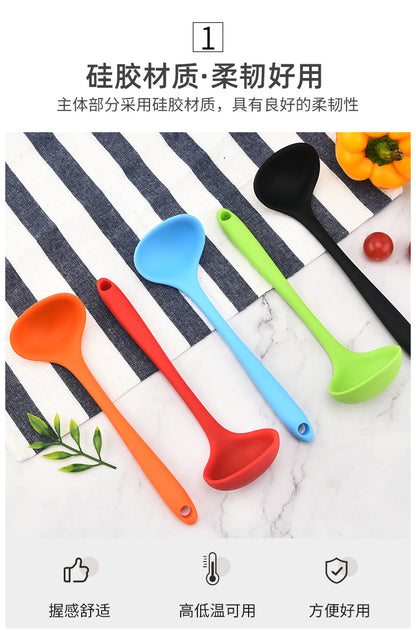 Silicone Mini Soup Spoon Kitchen Cooking Soup Spoon Children's Food Supplemented Soup Spoon Food Grade Material Silicone Soup Spoon 21cm