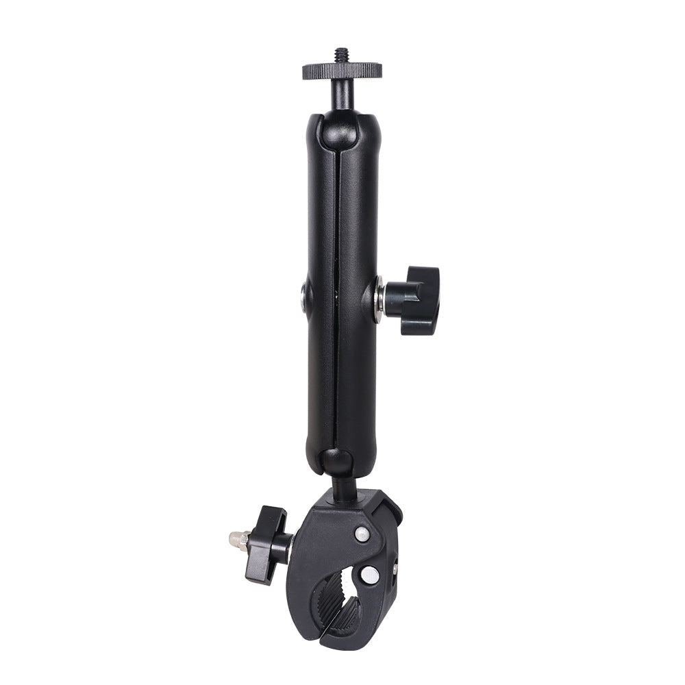 Action Camera Handlebar Bracket, Cycling Navigation Double-Head Clamp Bracket, Universal Ball Head Motorcycle Mobile Phone Holder
