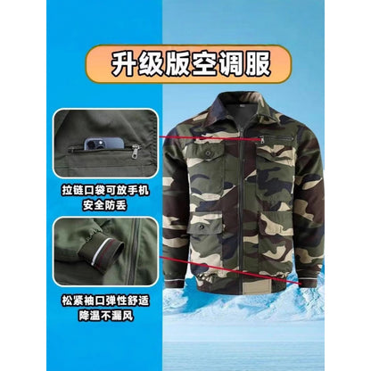 25 New Air-conditioning Clothes with Fan Outdoor Work Air-conditioning Shirt Factory Direct Cross-border Wholesale Exclusive