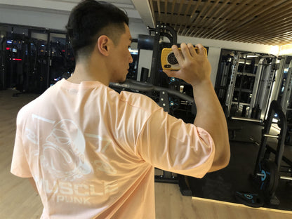MUSCLE PUNK Original Loose plus size Half-sleeved T-shirt Men's Fashion Brand Printed Fitness Crewneck Top Short-sleeved