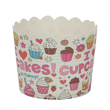 Small Cake Cuppers Mafen Cup High Temperature Baking Chiffon Small Cake Cup Disposable Cute Pattern Paper Cup 50