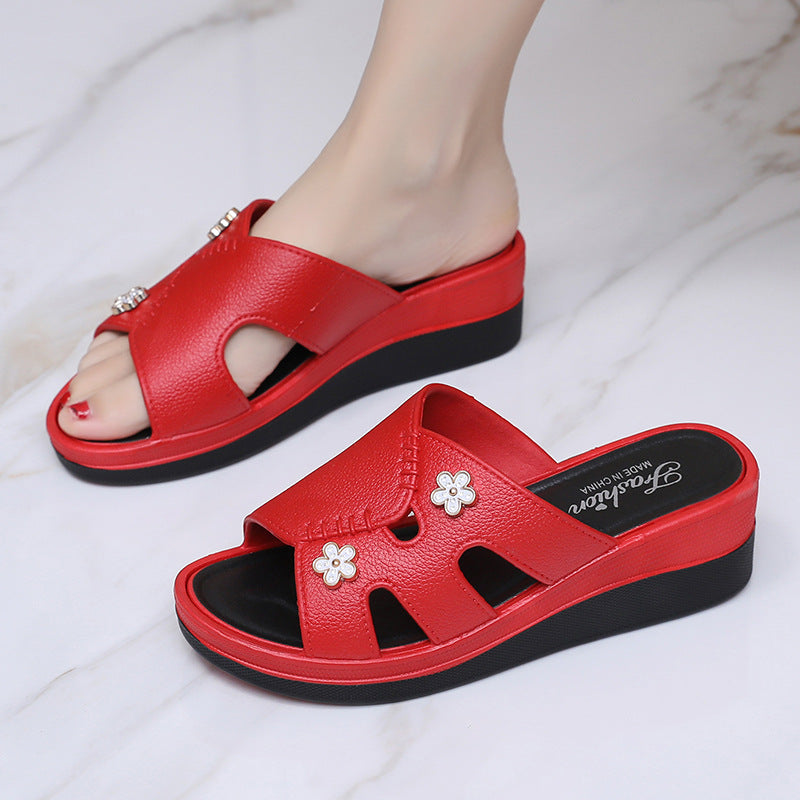 Newly Launched Women's High-Heeled Trendy Slippers, Non-Slip, Wear-Resistant, Casual, Versatile, Comfortable, Soft High-Heeled Slippers for Women