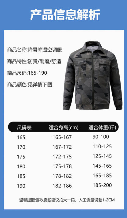Summer Cooling Air-Conditioned Clothing for Men, Refrigeration Clothing with Fan, Welding Site Heatstroke Prevention Labor Protection Work Clothes