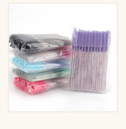 Wholesale foreign trade crystal rod silicone eyelash brush eyebrow brush color eyelash comb disposable eyelash combing tool