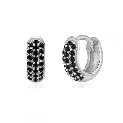 European and American Classic Ins Style Color Zircon Light Luxury Heavy Industry Round Ear Buckle Trendy high quality 24K Gold Plated Earrings