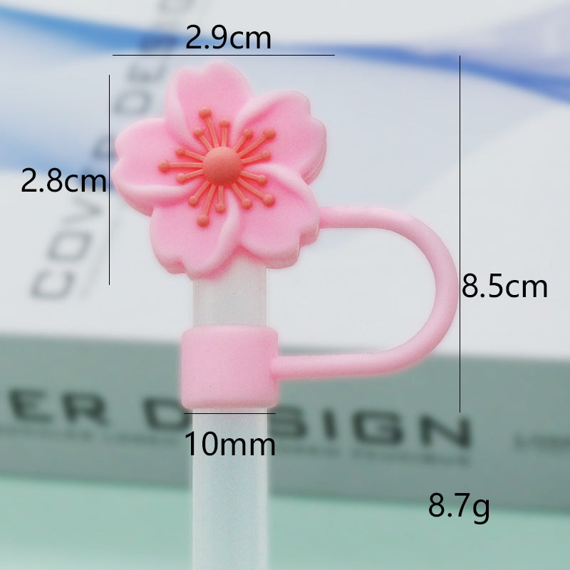Popular 10mm Begonia Flower Straw Cap Stanley Water Cup Straw Plug Silicone Flower Straw Cover Direct from Manufacturer