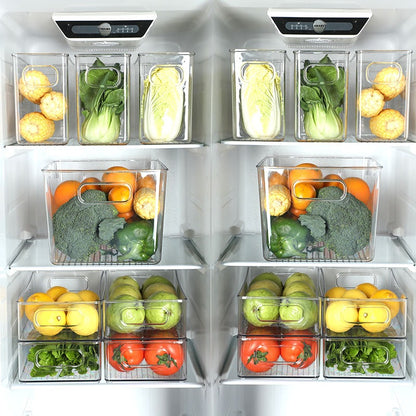 Multi-size Transparent Refrigerator Storage Box Snacks and Sundries Storage Box Cosmetic Finishing Multifunctional Transparent Superposable