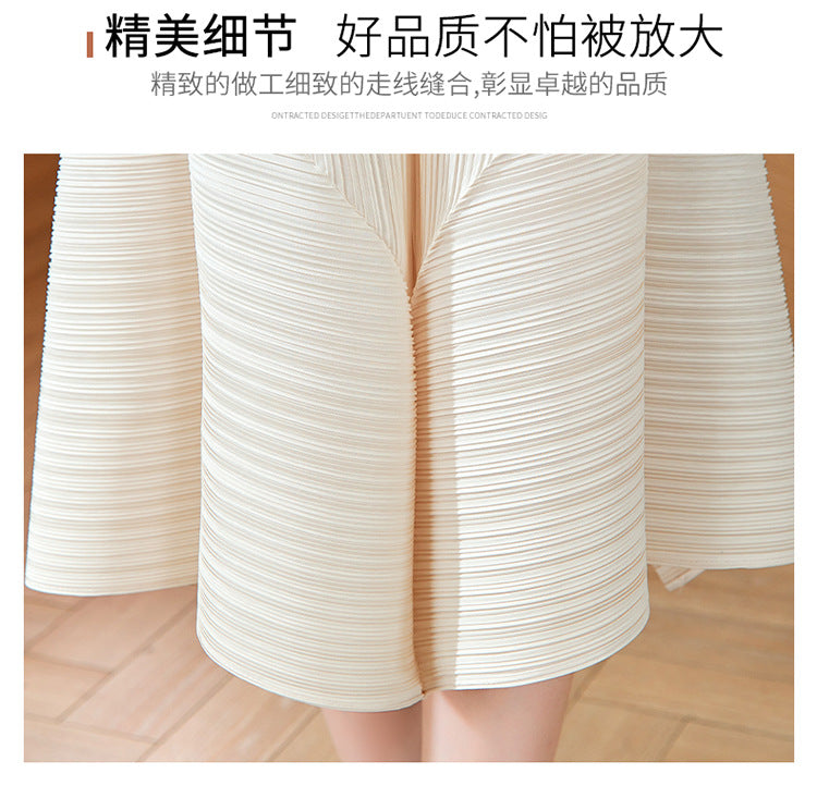High-End Elegant Pleated Dress for Women, 2026 Summer New French Style Short-Sleeve Floral Dress