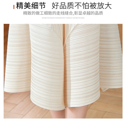 High-End Elegant Pleated Dress for Women, 2026 Summer New French Style Short-Sleeve Floral Dress