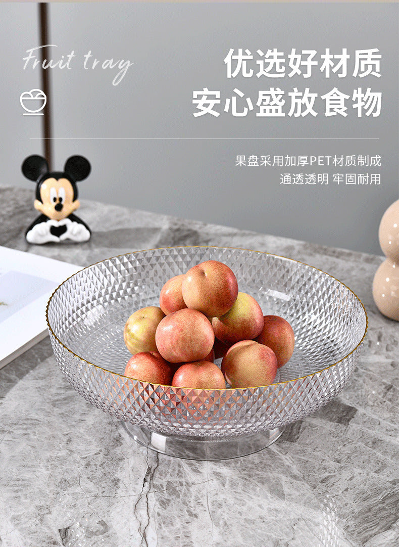 Fruit Plate High-foot Draining Light Luxury High-end Living Room Coffee Table Household Snack Candy Plate Dried Fruit High-value Pendant Plate
