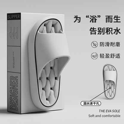 Leakage bathroom slippers ladies summer 2025 new indoor home non-slip bath quick-drying non-stinky feet sandals men