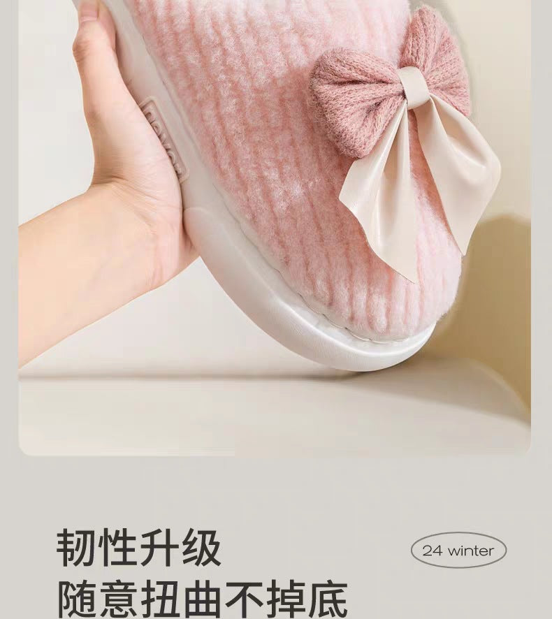 Cotton Slippers for Women in Autumn and Winter Home Non-Slip Thick-Soled Plush Indoor Home Slippers for Couples Plus Plush Slippers