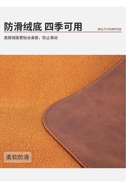 Skin-feeling Crazy Horse Leather Table Mat Leather Pattern Mouse Pad Custom Oversized Office Computer Mat Leather Learning Desk Mat
