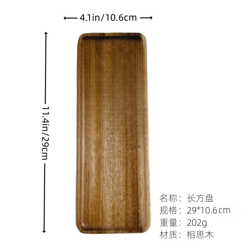 Acacia Wooden Tray Western Food Hotel Tray Tea Tray Fruit Plate Nut Plate Food Bread Tray Rectangular