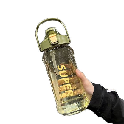 Large-Capacity Sports Water Cup Internet Celebrity Fitness High-Temperature-Resistant Plastic Cup Extra-Large Water Kettle Portable Straw Cup