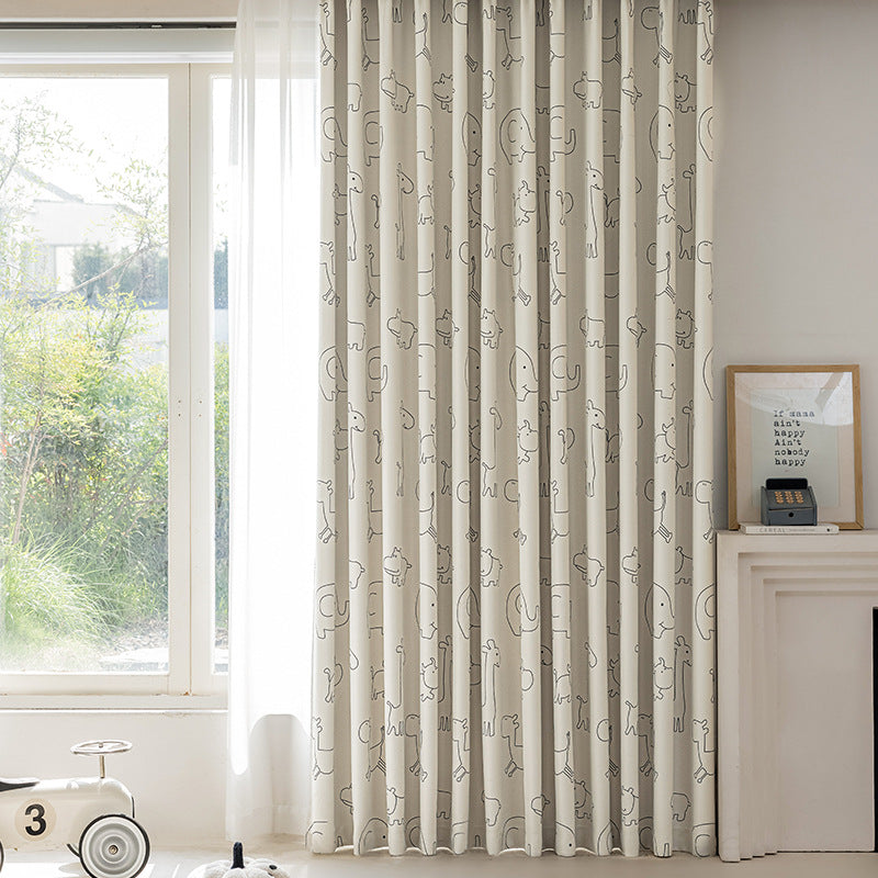 Children's Curtains with Digital Printing on Black Gold Base Fabric, Light Luxury Style for Bedroom and Living Room, Thickened New Model, Shaoxing Curtains, Blackout Wholesale
