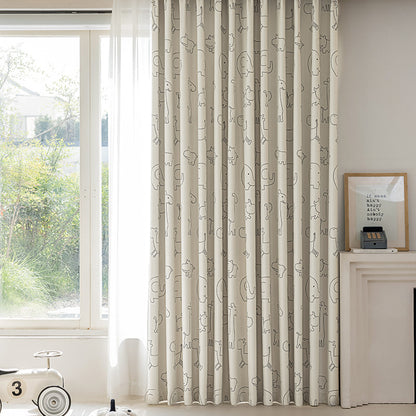 Children's Curtains with Digital Printing on Black Gold Base Fabric, Light Luxury Style for Bedroom and Living Room, Thickened New Model, Shaoxing Curtains, Blackout Wholesale