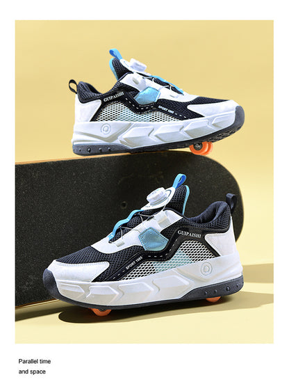 Students heelloo shoes four-wheel children's wheel skates men and women automatic version shoes with wheels in stock wholesale