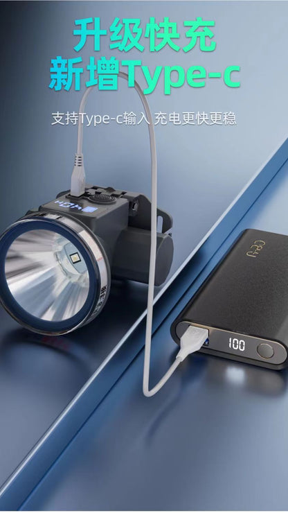 Headlight Strong Light Outdoor Special Led Ultra-Long Battery Life Rechargeable Waterproof Searchlight Super Bright Night Fishing Long-Range Fishing Light