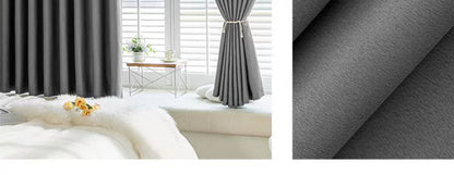 Full Blackout Hook-Type Curtains Finished Rental Room Bedroom Balcony Sunshade Simple Bay Window 2025 New Curtain Cloth