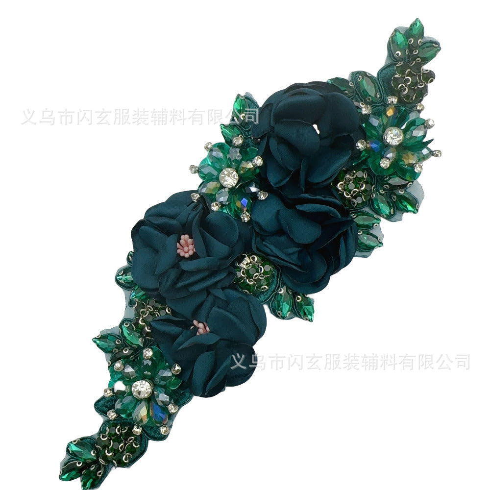 Rhinestone Flower Decoration Dress Wedding Dress