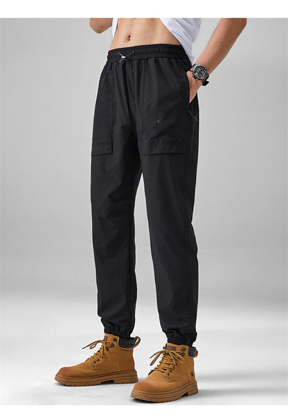 2024 Summer Thin Pants Soft Shell Waterproof Windproof Men's American Style Functional Outdoor Mountaineering Casual Crock Pants