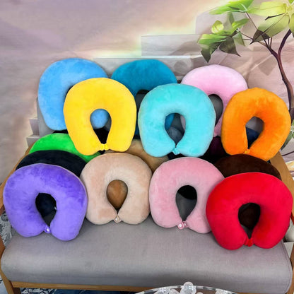 2025 New Cross-Border U-Shaped Pillow Portable Pp Cotton Office Nap Cervical Pillow Car High-Speed Rail Neck Pillow Wholesale
