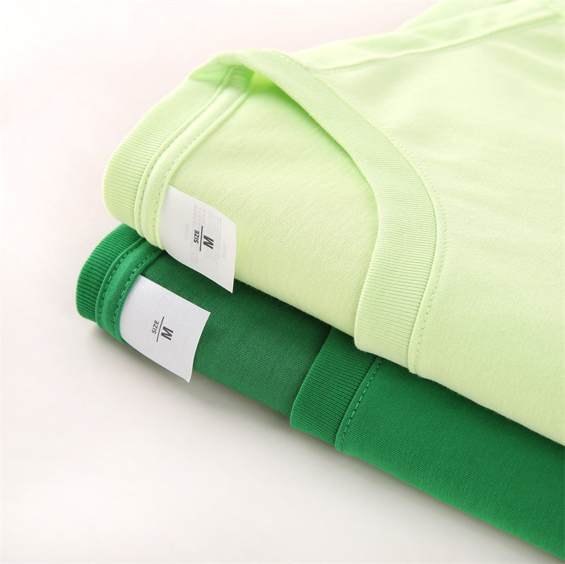 Loose-Fitting | 50-Count Double Yarn T-Shirt Ice Silk Cotton Round Neck Short-Sleeve T-Shirt Moisture-Wicking Business Casual Half-Sleeve for Men