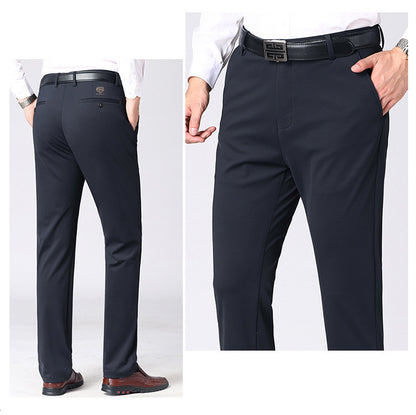 Wholesale Tiger Head Embroidered Stretch Pants Men's Casual Long Pants Men's Black Thin Straight Business Dress Pants