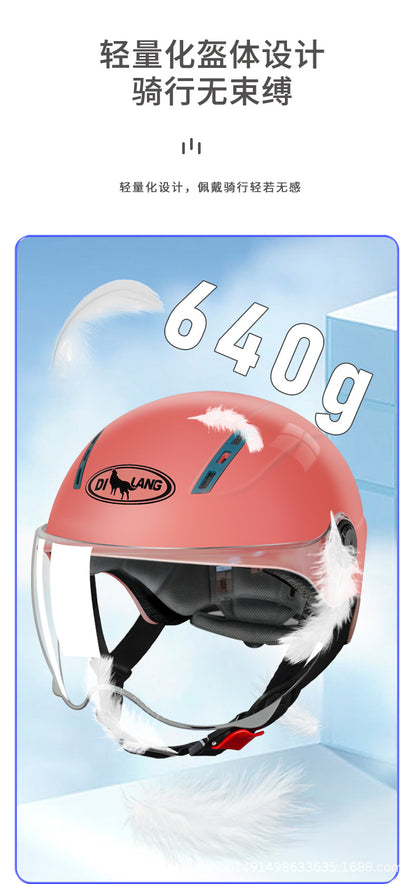 3C certified electric motorcycle helmet summer sun protection Cycling men and women battery half helmet Four Seasons universal helmet
