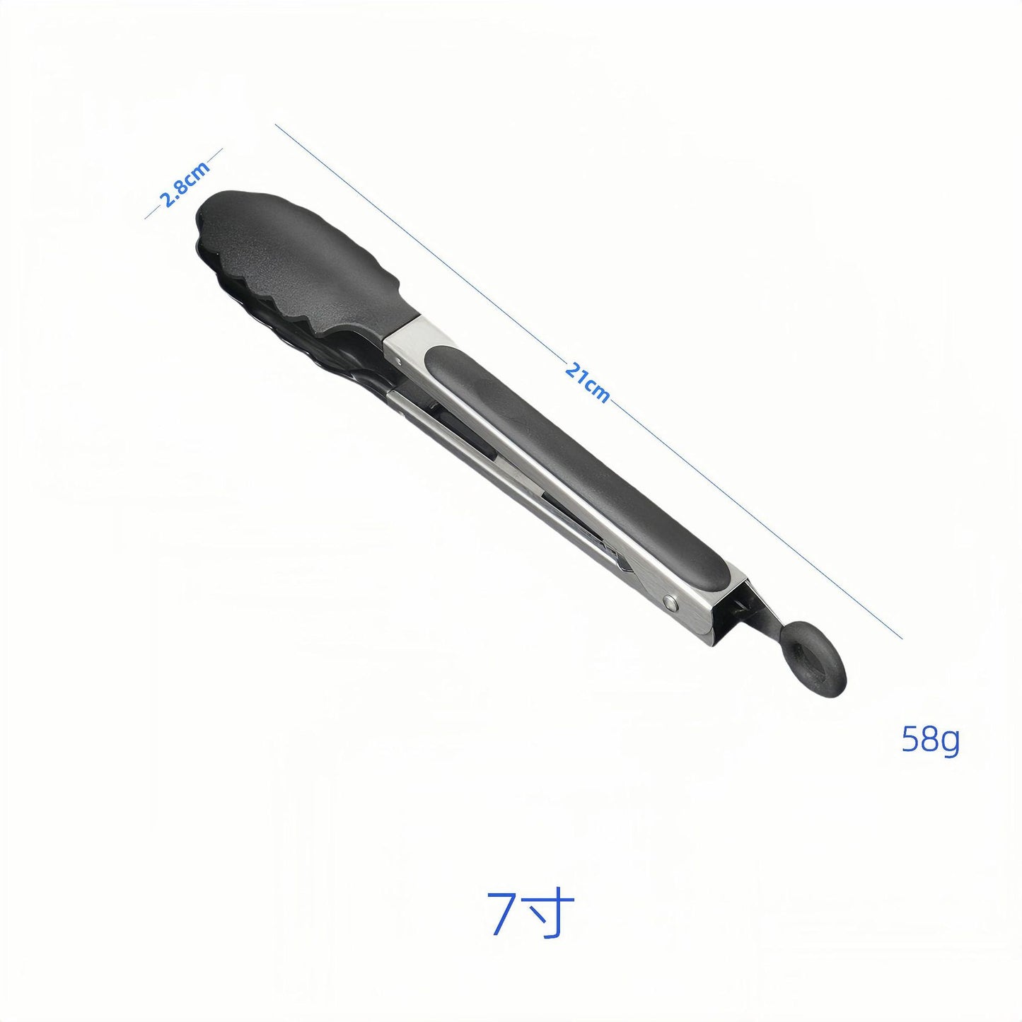 Silicone Clips for Kitchen Non-Stick Pans, Anti-Scalding and High Temperature Resistance, Household Barbecue and Steak Special Set, Stainless Steel Food Clips