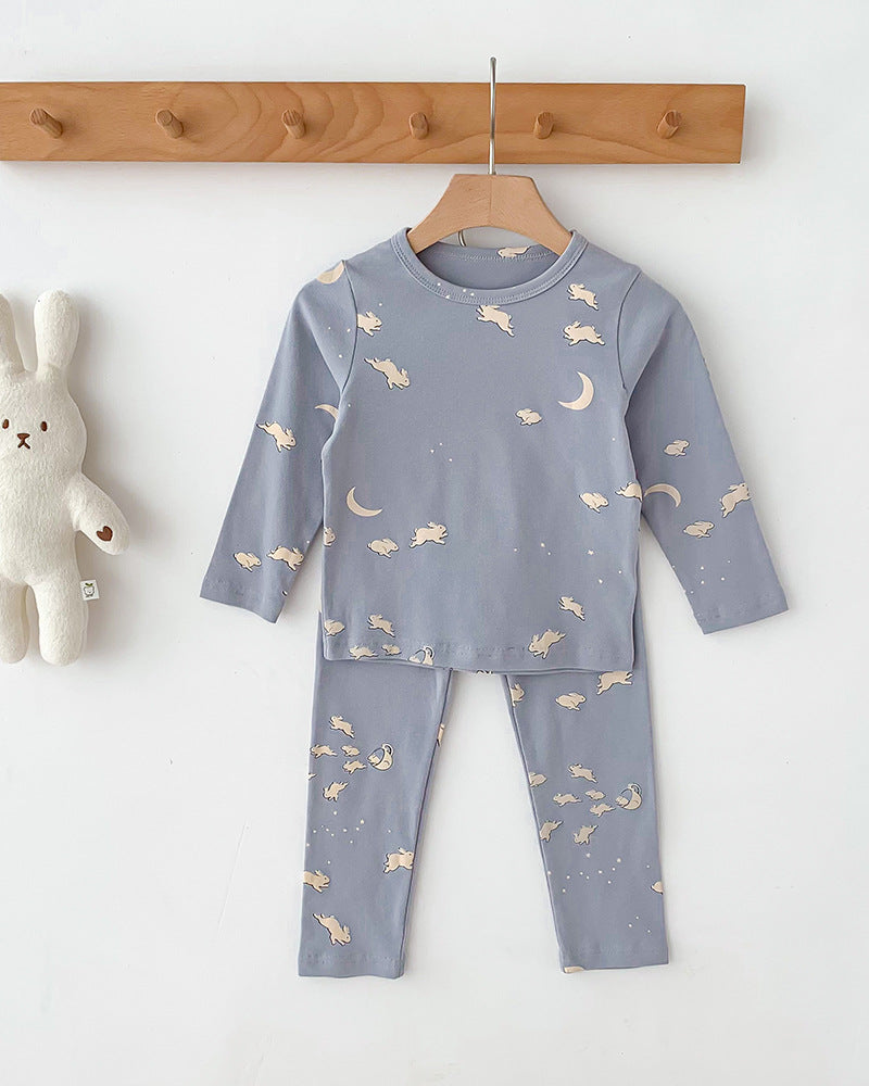 Children's Pajamas, Baby Autumn Clothes and Long Trousers, Kidsren's Home Clothes, Category a Pure Cotton Pajamas for Boys and Girls, Boys' Home Clothes