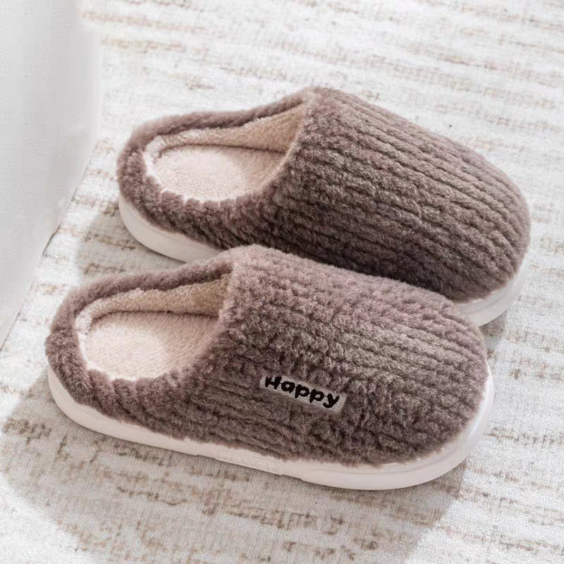 Cotton Slippers for Women in Autumn and Winter Home Non-Slip Thick-Soled Plush Indoor Home Slippers for Couples Plus Plush Slippers