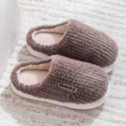Cotton Slippers for Women in Autumn and Winter Home Non-Slip Thick-Soled Plush Indoor Home Slippers for Couples Plus Plush Slippers