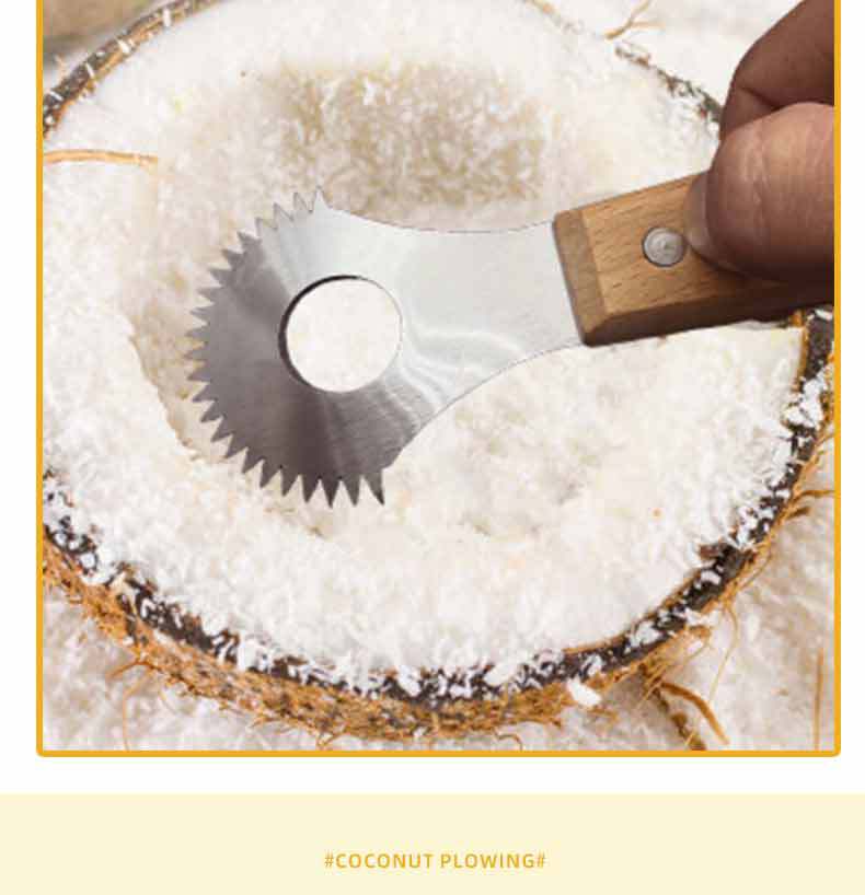 Manual Coconut Grater for Home Use, High-Efficiency Hainan Coconut Shaving and Scraping Tool, Coconut Flakes Making Tool