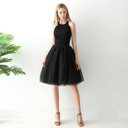 Europe and the United States high waist mesh skirt Tutu skirt strength manufacturers 7 65cm elastic waist cross-border Net red skirt adult