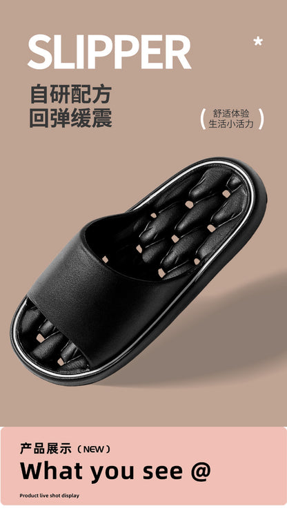 Slippers for Women, Summer Couples, Indoor Home Bathroom Bathing, Leaking, Non-Slip, Thick-Soled, Shit-Stepping Household Sandals, Slippers for Men