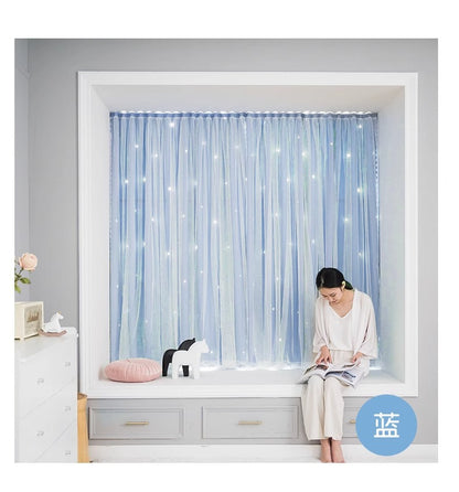 Source manufacturers non-perforated installation curtains hook and loop curtains cross-border foreign trade shading curtains self-adhesive finished products wholesale
