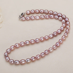 Zhuji jewelry wholesale round freshwater pearl necklace women send mother chain slightly defective real pearl necklace clavicle chain