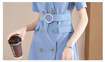 French Hepburn Style Small Black Dress High Sense High Cold Royal Sister Fried Street Small Fragrance Style Pleated Professional Suit dress Summer