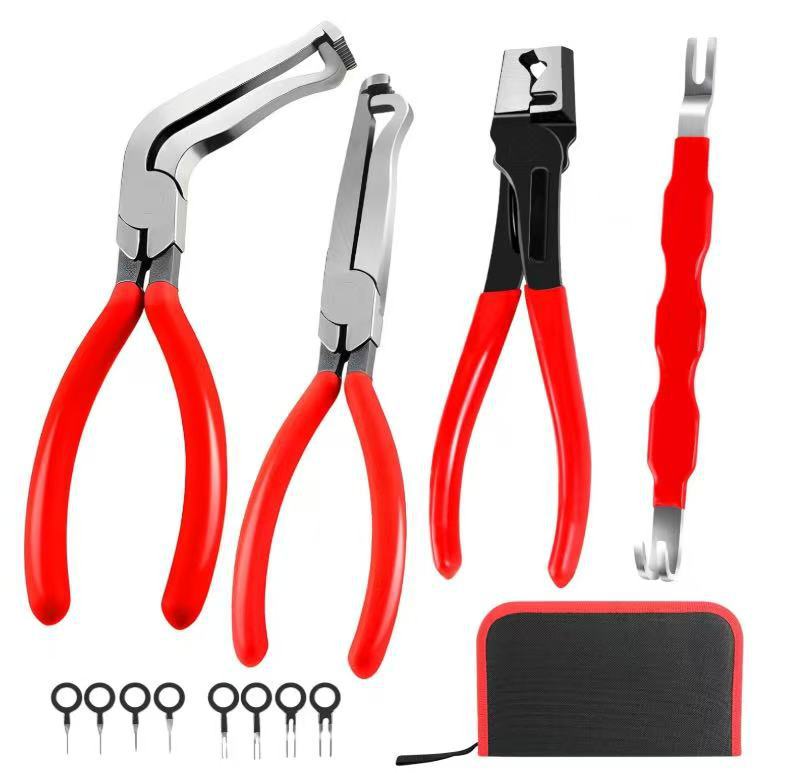 Red and black elbow 60 degree power-off pliers bolt pliers multi-purpose pliers car oil pipe separation harness pliers cross-border pliers
